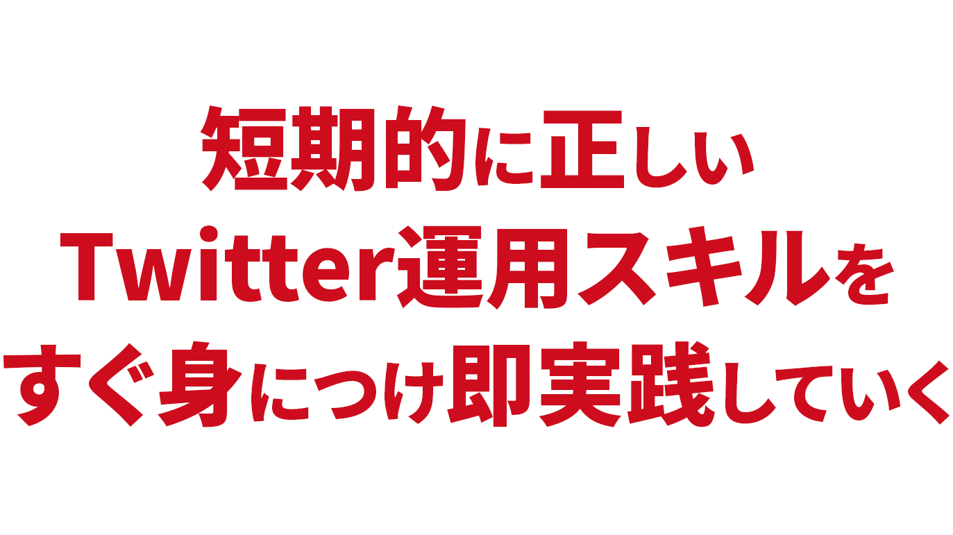 だからこそ、短期的に正しいTwitter運用スキルをすぐ身につけ、即実践していく必要があるんですよね。